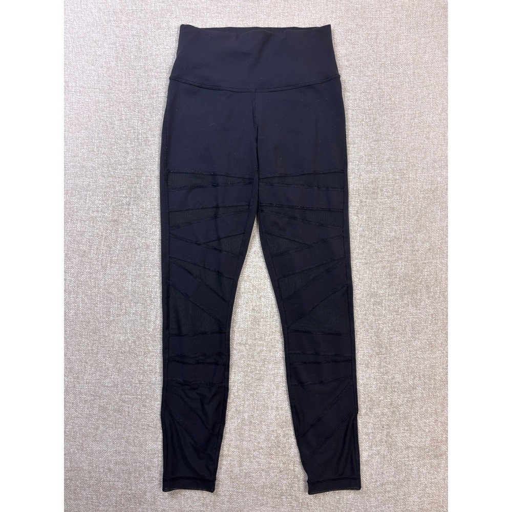 Lululemon Mesh Panel High Rise Leggings Black Athletic Yoga Pants